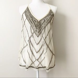 Kimchi Blue Mesh Beaded Tank Top